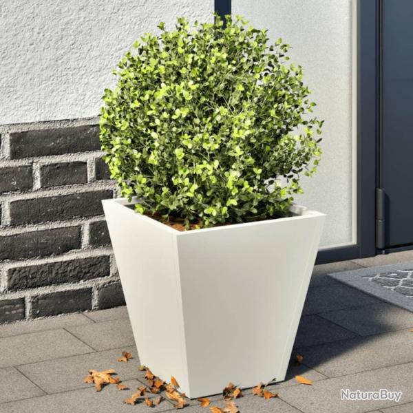 Jardinires 2 pcs blanc 30x30x30 cm acier alsavelo
