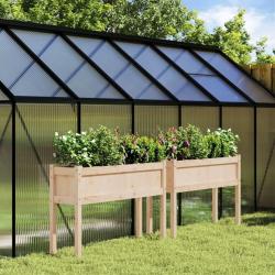 Jardinières 2 pcs avec pieds bois de pin massif alsavelo