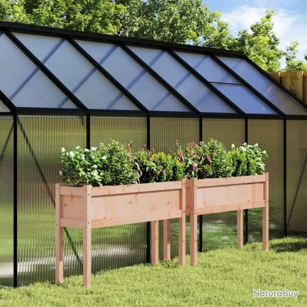 Jardinires 2 pcs avec pieds bois massif douglas alsavelo