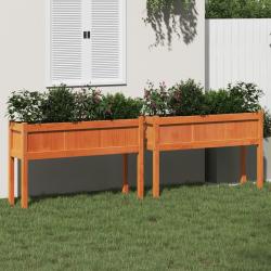 Jardinières 2 pcs avec pieds cire marron bois de pin massif alsavelo