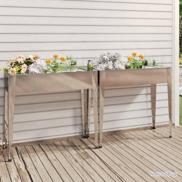 Jardinires 2 pcs Acier galvanis alsavelo