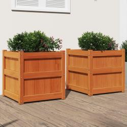 Jardinières 2 pcs cire marron bois de pin massif alsavelo