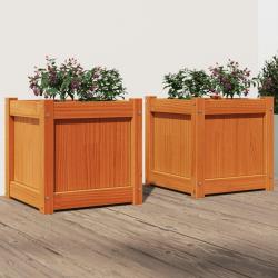 Jardinières 2 pcs cire marron bois de pin massif alsavelo