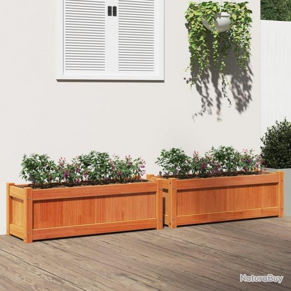Jardinires 2 pcs cire marron bois de pin massif alsavelo