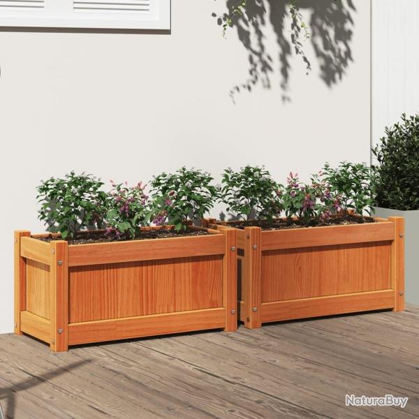 Jardinires 2 pcs cire marron bois de pin massif alsavelo