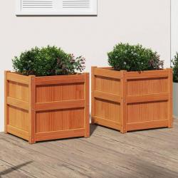 Jardinières 2 pcs cire marron bois de pin massif alsavelo