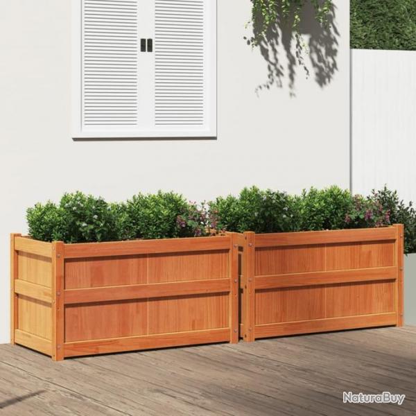 Jardinires 2 pcs cire marron bois de pin massif