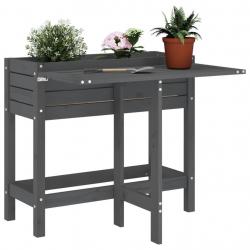 Jardinière de jardin avec dessus pliable gris bois pin massif alsavelo