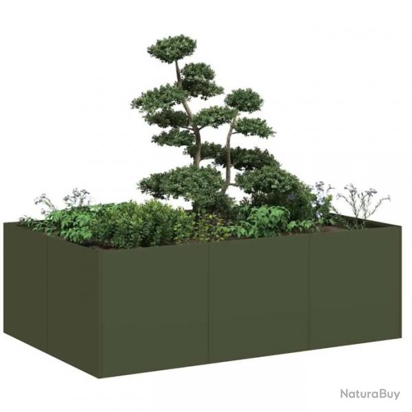 Jardinire vert olive 120x80x40 cm acier