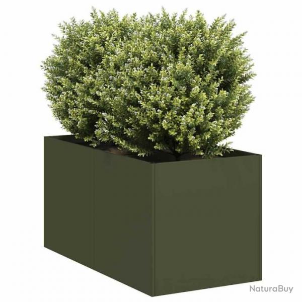 Jardinire vert olive 40x80x40 cm acier lamin  froid