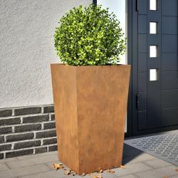 Jardinières 2 pcs 45x45x75 cm acier résistant aux intempéries alsavelo