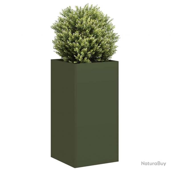 Jardinire vert olive 40x40x80 cm acier lamin  froid alsavelo