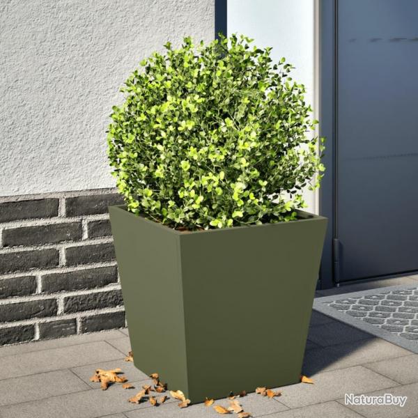Jardinire vert olive 40x40x40 cm acier alsavelo