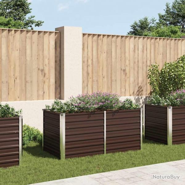 Jardinire surleve Marron 160x80x77 cm Acier galvanis alsavelo