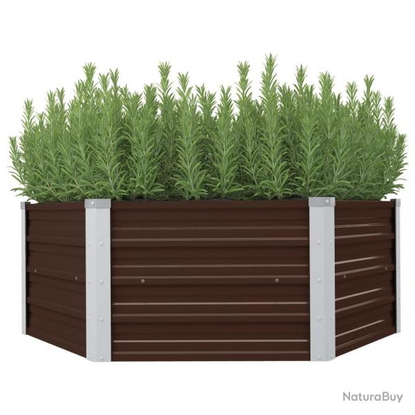 Jardinire surleve Marron 129x129x46 cm Acier galvanis alsavelo