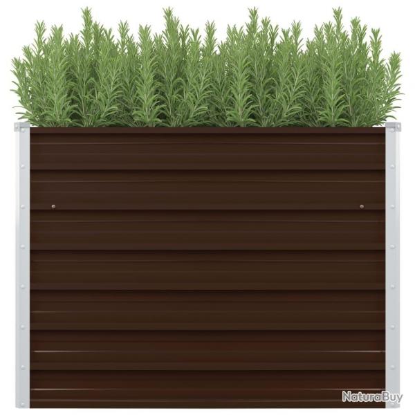 Jardinire surleve Marron 100x100x77 cm Acier galvanis alsavelo