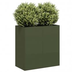 Jardinière vert olive 80x40x80 cm acier laminé à froid alsavelo