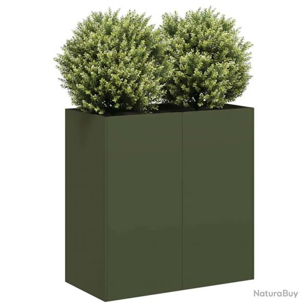 Jardinire vert olive 80x40x80 cm acier lamin  froid alsavelo