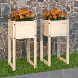 Jardinières 2 pcs 40x40x81 cm Bois massif de pin alsavelo