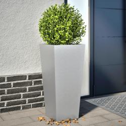 Jardinières 2 pcs 35x35x75 cm acier galvanisé alsavelo