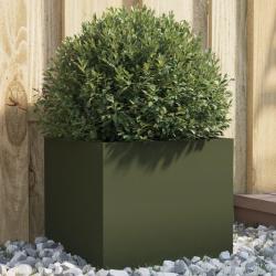 Jardinière vert olive 32x30x29 cm acier alsavelo