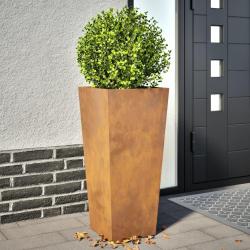 Jardinières 2 pcs 35x35x75 cm acier résistant aux intempéries alsavelo