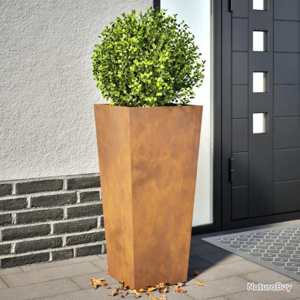 Jardinires 2 pcs 35x35x75 cm acier rsistant aux intempries alsavelo