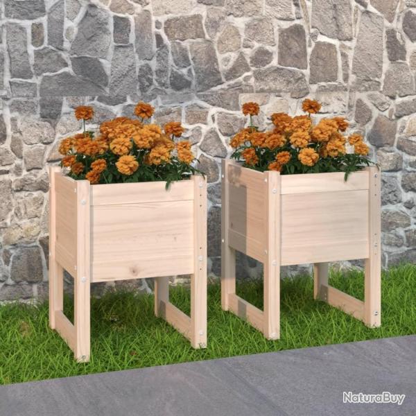 Jardinires 2 pcs 40x40x52,5 cm Bois massif de pin alsavelo