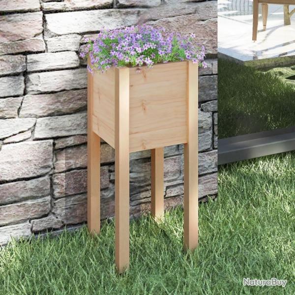 Jardinire d'extrieur 31x31x70 cm bois de pin massif alsavelo