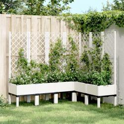 Jardinière avec treillis blanc 160x120x142 cm PP alsavelo