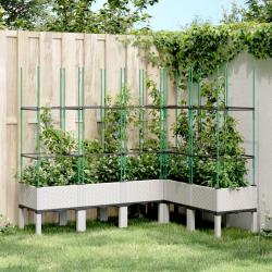 Jardinière avec treillis blanc 160x120x142,5 cm PP alsavelo