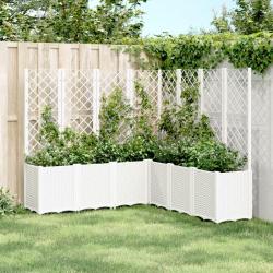 Jardinière avec treillis blanc 160x160x140 cm PP alsavelo