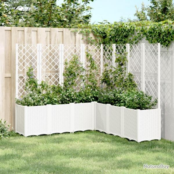 Jardinire avec treillis blanc 160x160x140 cm PP alsavelo