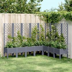 Jardinière avec treillis bleu gris 200x160x142 cm PP alsavelo