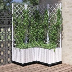 Jardinière avec treillis Blanc 80x80x136 cm PP alsavelo