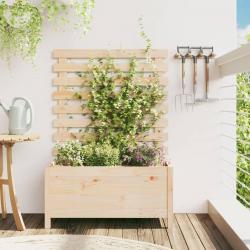 Jardinière avec support 79x39,5x114 cm bois de pin massif alsavelo