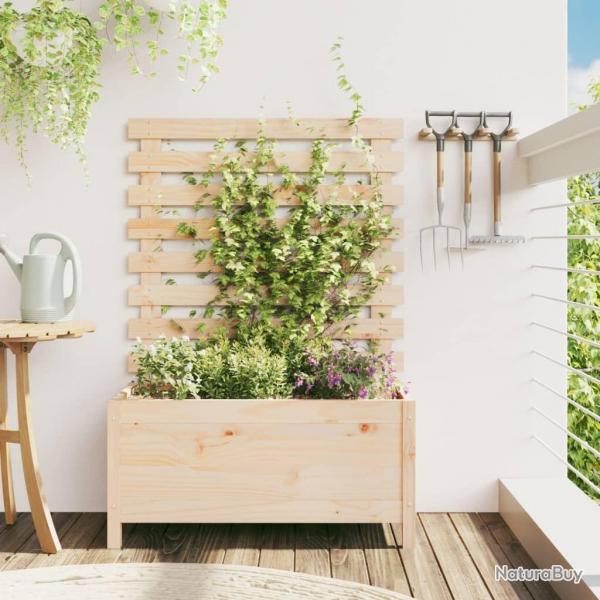 Jardinire avec support 79x39,5x114 cm bois de pin massif alsavelo
