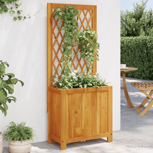 Jardinire avec treillis 55x29,5x132 cm bois massif d'acacia alsavelo