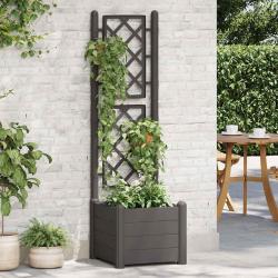Jardinière avec treillis 43x43x142 cm PP Anthracite alsavelo