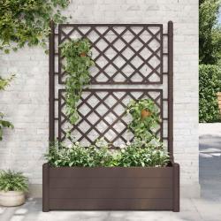 Jardinière avec treillis 100x43x142 cm PP Moka alsavelo