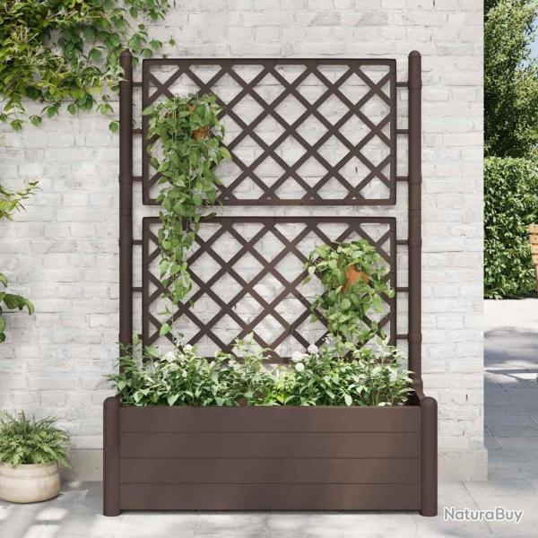Jardinire avec treillis 100x43x142 cm PP Moka alsavelo