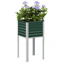 Jardinière vert 45x45x88 cm acier alsavelo