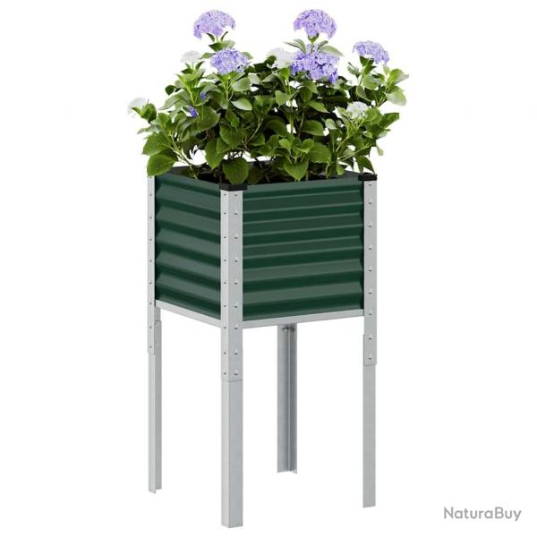 Jardinire vert 45x45x88 cm acier alsavelo