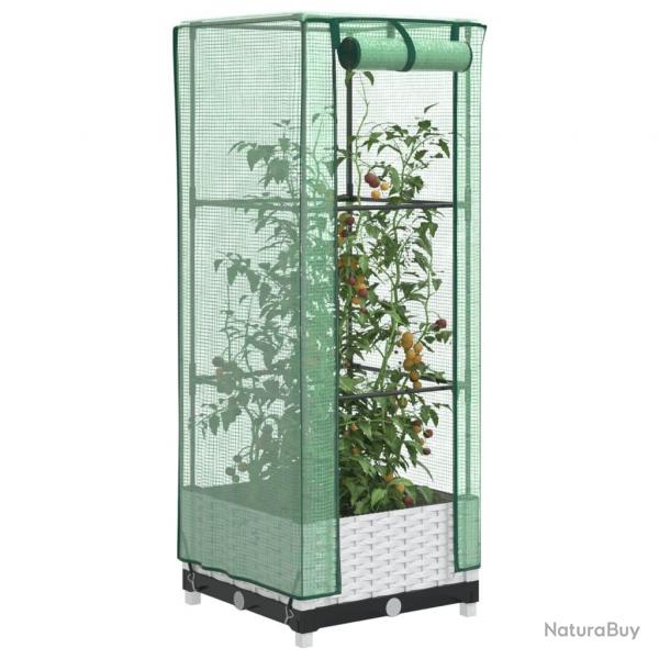 Jardinire surleve avec housse aspect rotin 40x40x123 cm alsavelo