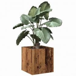 Jardinière vieux bois 40x40x40 cm bois d'ingénierie alsavelo