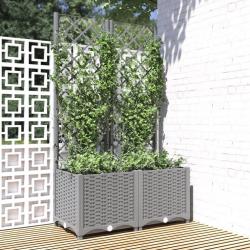 Jardinière avec treillis Gris clair 80x40x136 cm PP alsavelo