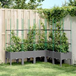 Jardinière avec treillis gris clair 160x120x142,5 cm PP alsavelo