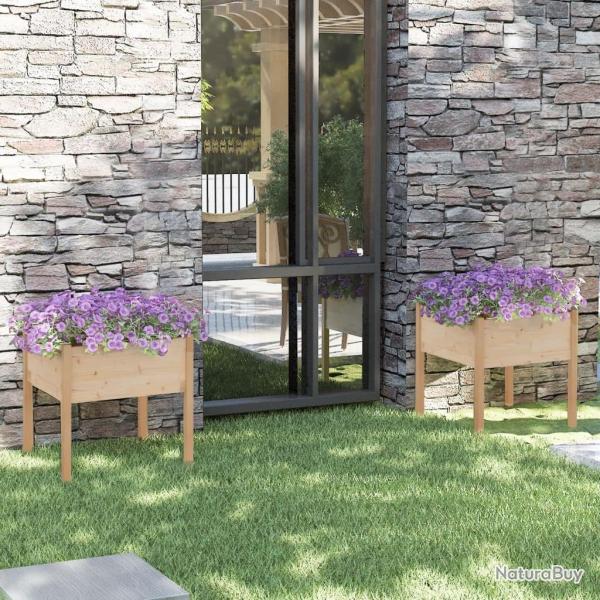 Jardinires d'extrieur 2 pcs 70x70x70 cm bois de pin massif alsavelo