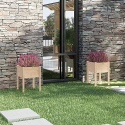 Jardinières d'extérieur 2 pcs 50x50x70 cm bois de pin massif alsavelo