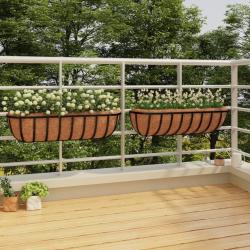Jardinières murales 2 pcs en coco noir 76x21x16 cm acier alsavelo
